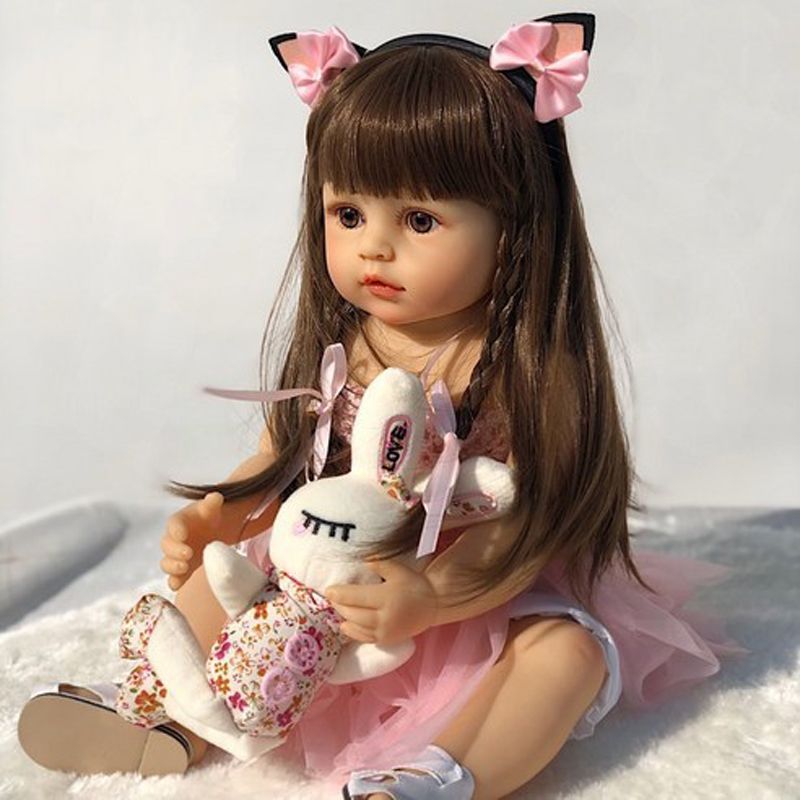 DANWEILE - NPK-Muñeca Reborn de silicona suave de cuerpo completo-48CM