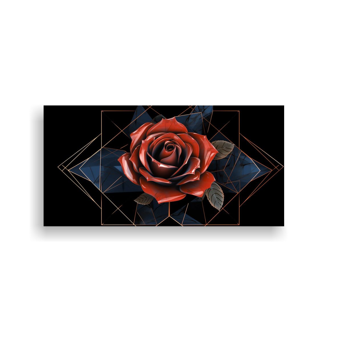 GENERICO - Tela En Bastidor Vanguardia Motivo De Rosa En 60x30 Cm