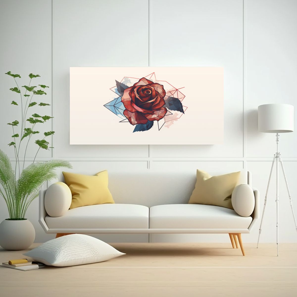 GENERICO - 1 Cuadro Movimiento Lineales Decoración Rosa 100x50 Cm