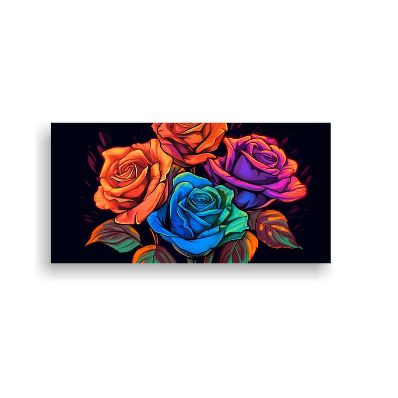 GENERICO - Arte De Pared Vintage Con Rosas Estilo Canva De 80x40 Cm