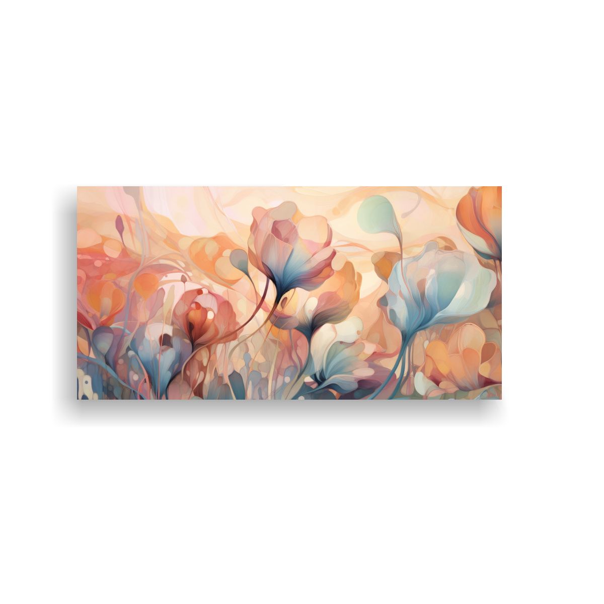 GENERICO - Cuadro Acuarela De Una Flor Adornada Con Un Fondo 100x50 Cm