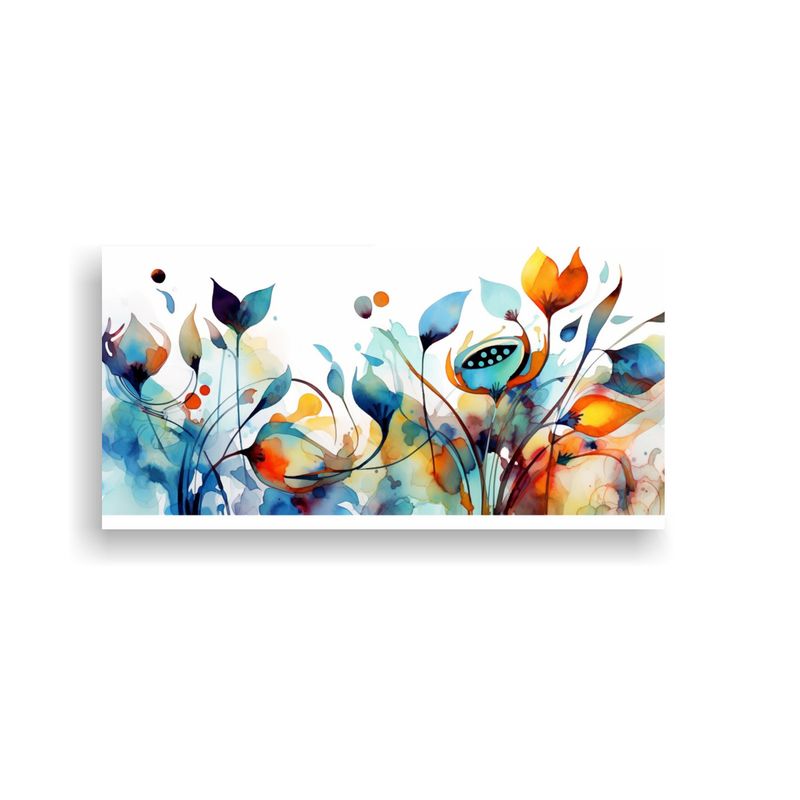 GENERICO - 1 Cuadro Decorativo Estilo Picasso Con Flores En 100x50 Cm