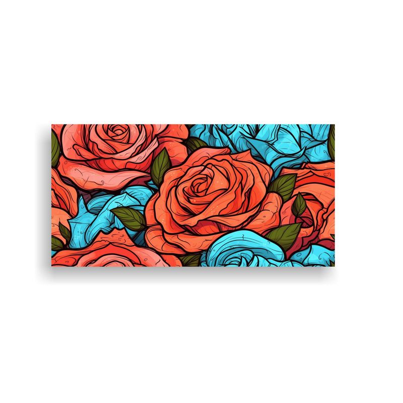 GENERICO - Cuadro Decorativo Elegante De Rosas En Alto 100x50 Cm