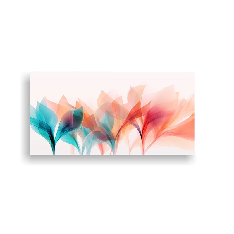 GENERICO - Cuadro Dibujo Floral Abstracto Transparente En 100x50 Cm