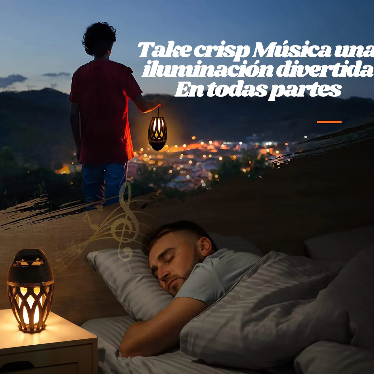 GENERICO - Ip 65 Altavoz Portátil Bluetooth Flame Light Audio Regalo