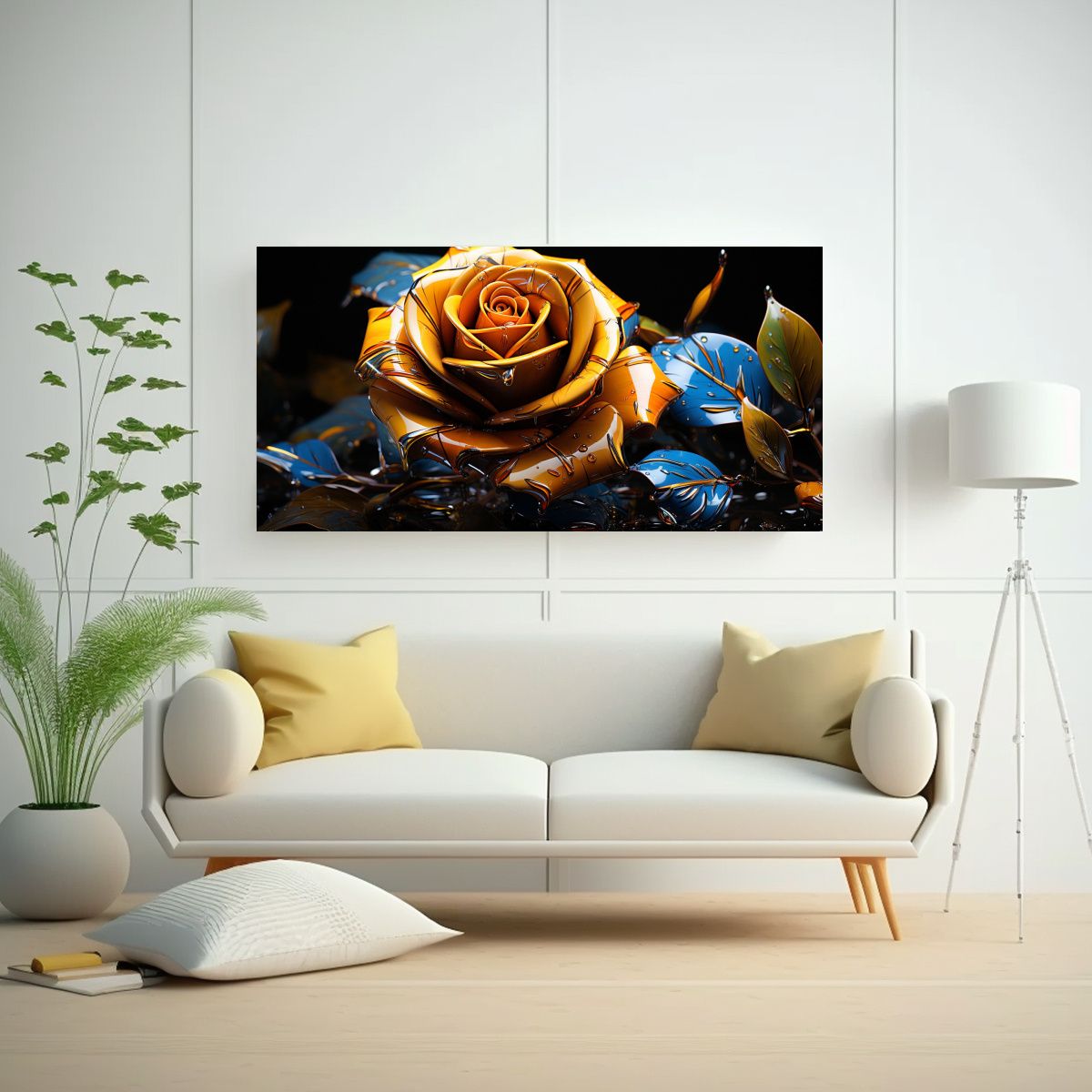 GENERICO - Cuadro De Dibujo Pop Art Exclusivo De Una Rosa 60x30 Cm