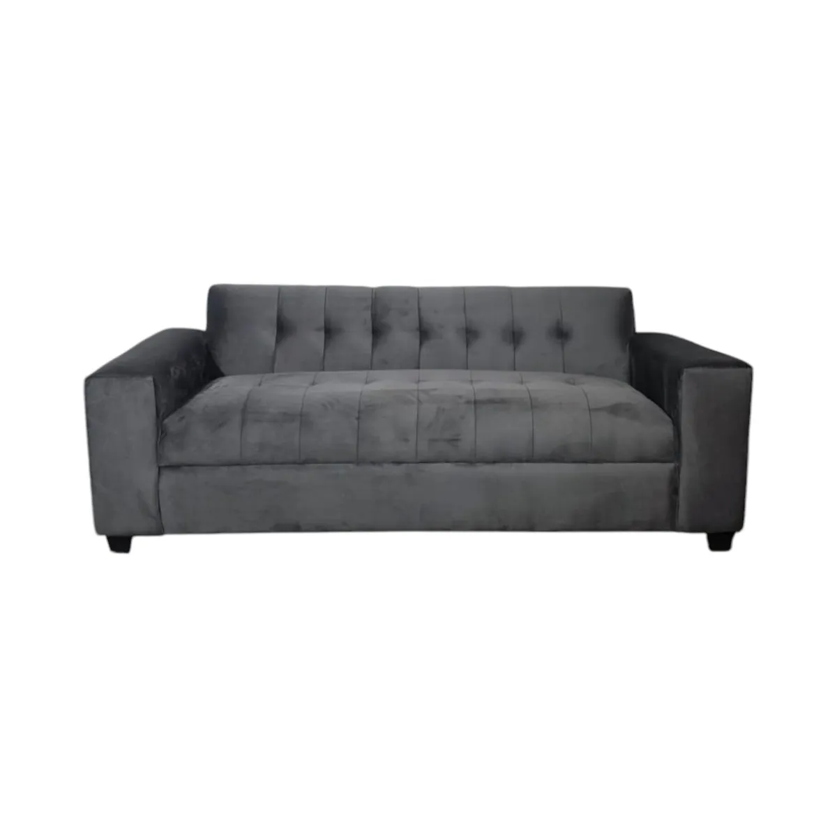 DISEÑOS VALESTRINI - SOFA TRES CUERPOS FELPA GRIS OSCURO