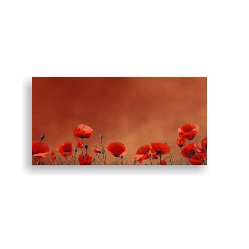 GENERICO - Cuadro Con Fondo De Amapola Roja Estrellado Con 100x50 Cm