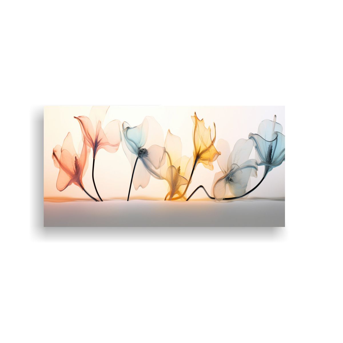 GENERICO - Cuadro Decorativo De Flores Futuristas En El Lado 100x50 Cm