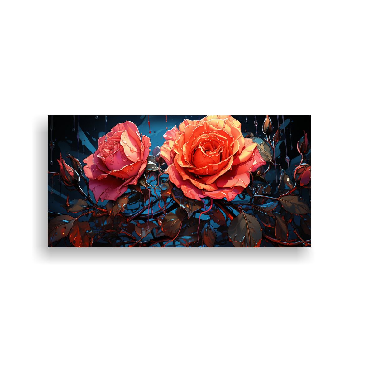 GENERICO - Pintura De Pared Con Gota De Rosa Estilo Galería 80x40 Cm