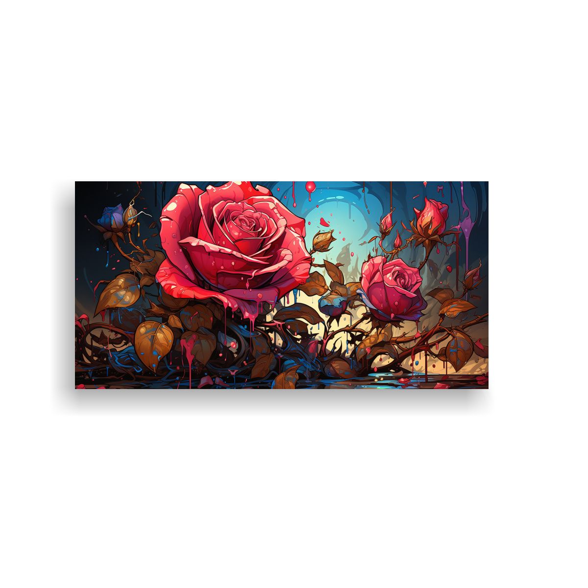 GENERICO - Pintura Lienzo Tela Tonos Exclusivos Con Gotas En 60x30 Cm