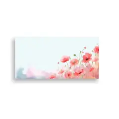 GENERICO - Fondo Acuarela Moderno De Amapolas Luminosas Con 60x30 Cm