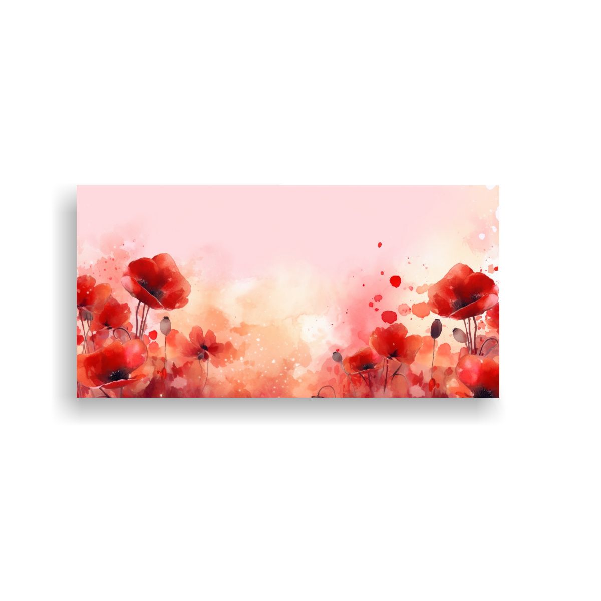 GENERICO - Tela Armonía Cromática Flores Acuarela Fondo 80x40 Cm