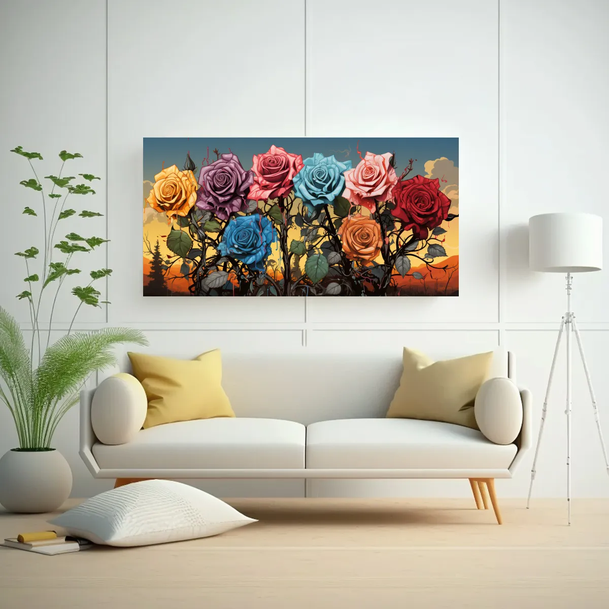 GENERICO - Pinturas Decorativas Que Desafían La Calidez La 100x50 Cm