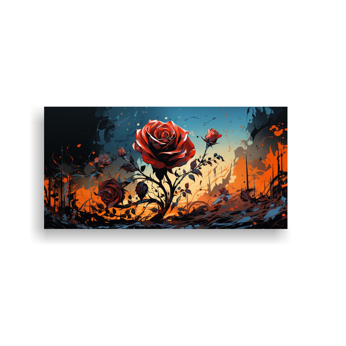 GENERICO - Cuadro Horizontal De Arte Digital Abstracto De 60x30 Cm