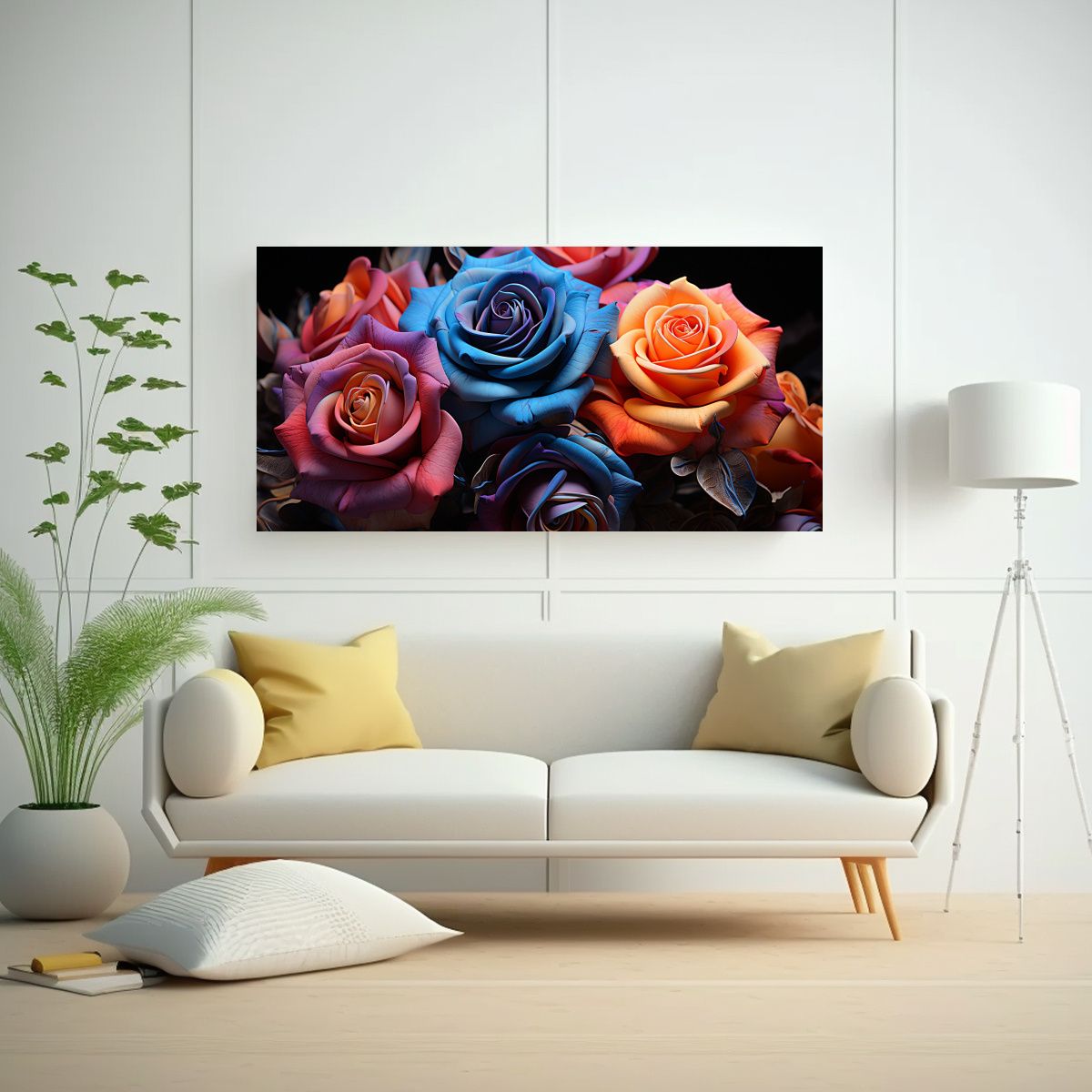 GENERICO - Cuadro Decorativo Con Rosas Híbridas De Té 80x40 Cm