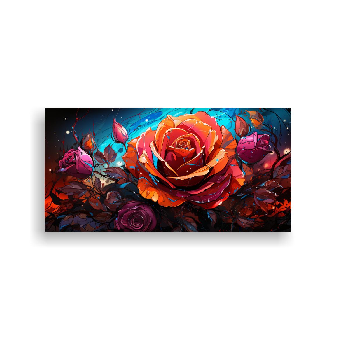 GENERICO - Cuadro Graffiti Estilo Rosa Con Colores Que 80x40 Cm