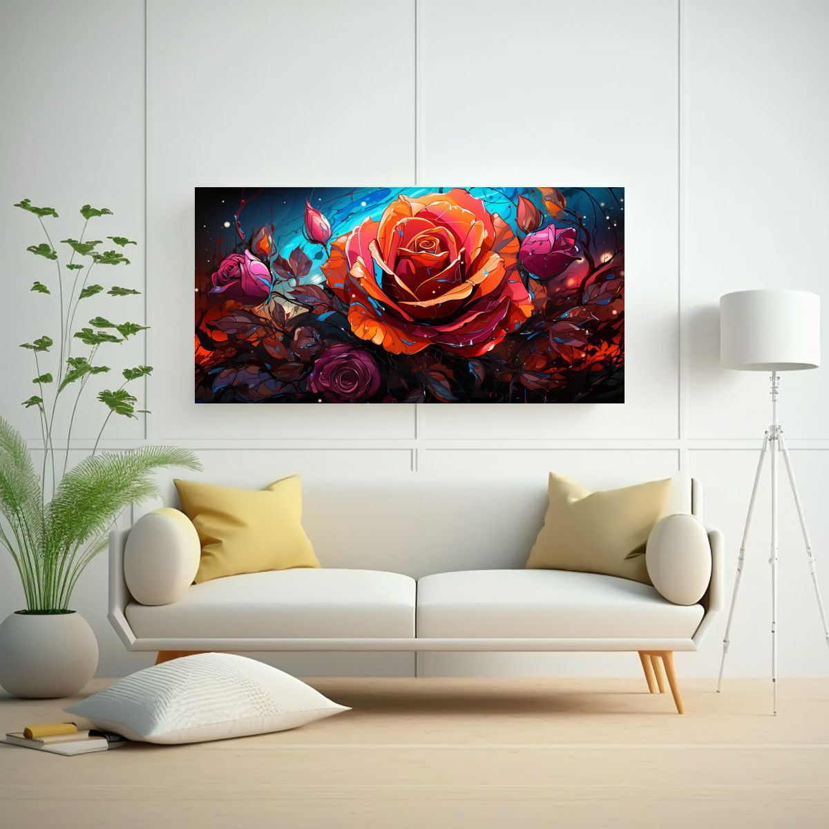 GENERICO - Cuadro Graffiti Estilo Rosa Con Colores Que 80x40 Cm