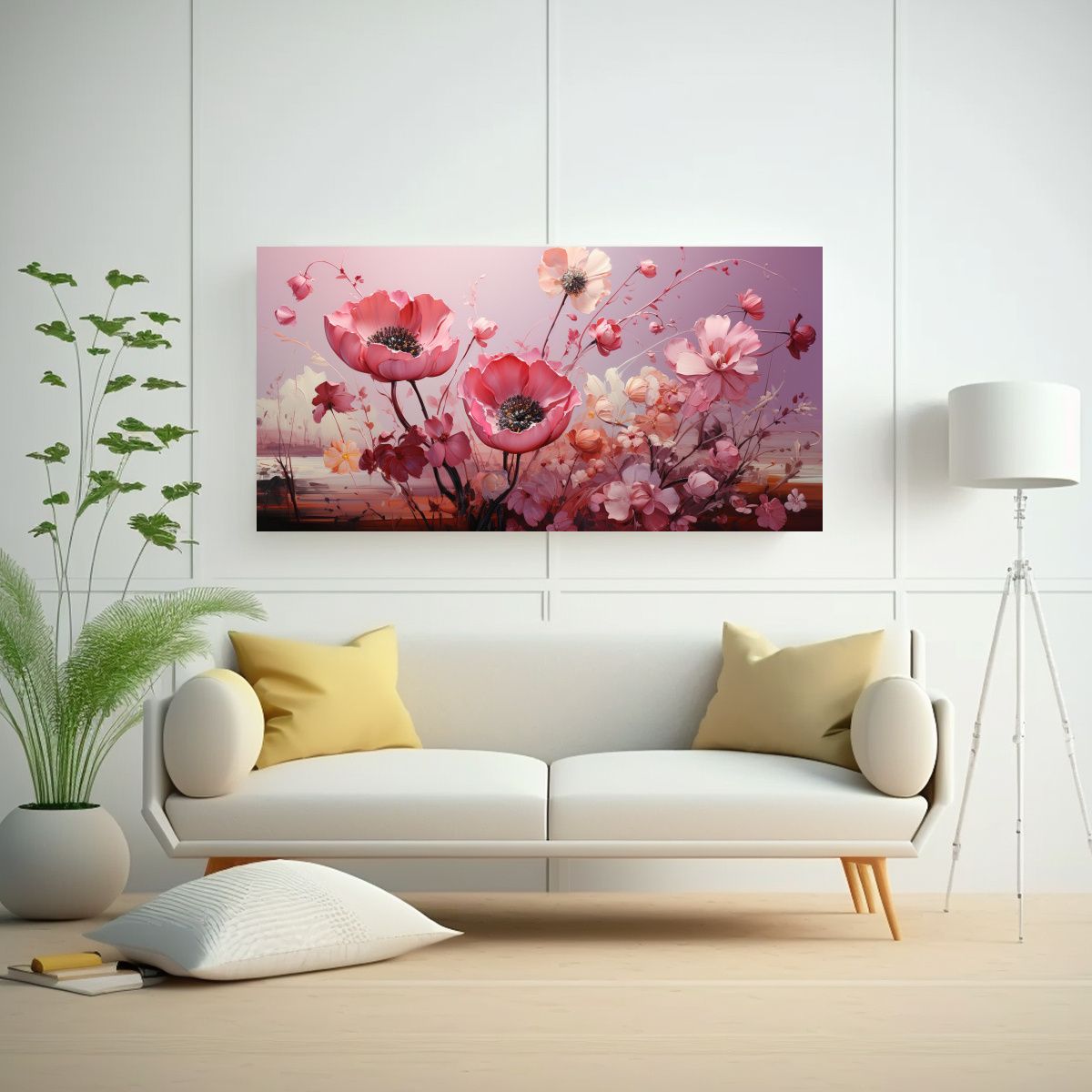 GENERICO - Collage De Sobres Rosados Y Pinturas Decorativas 60x30 Cm