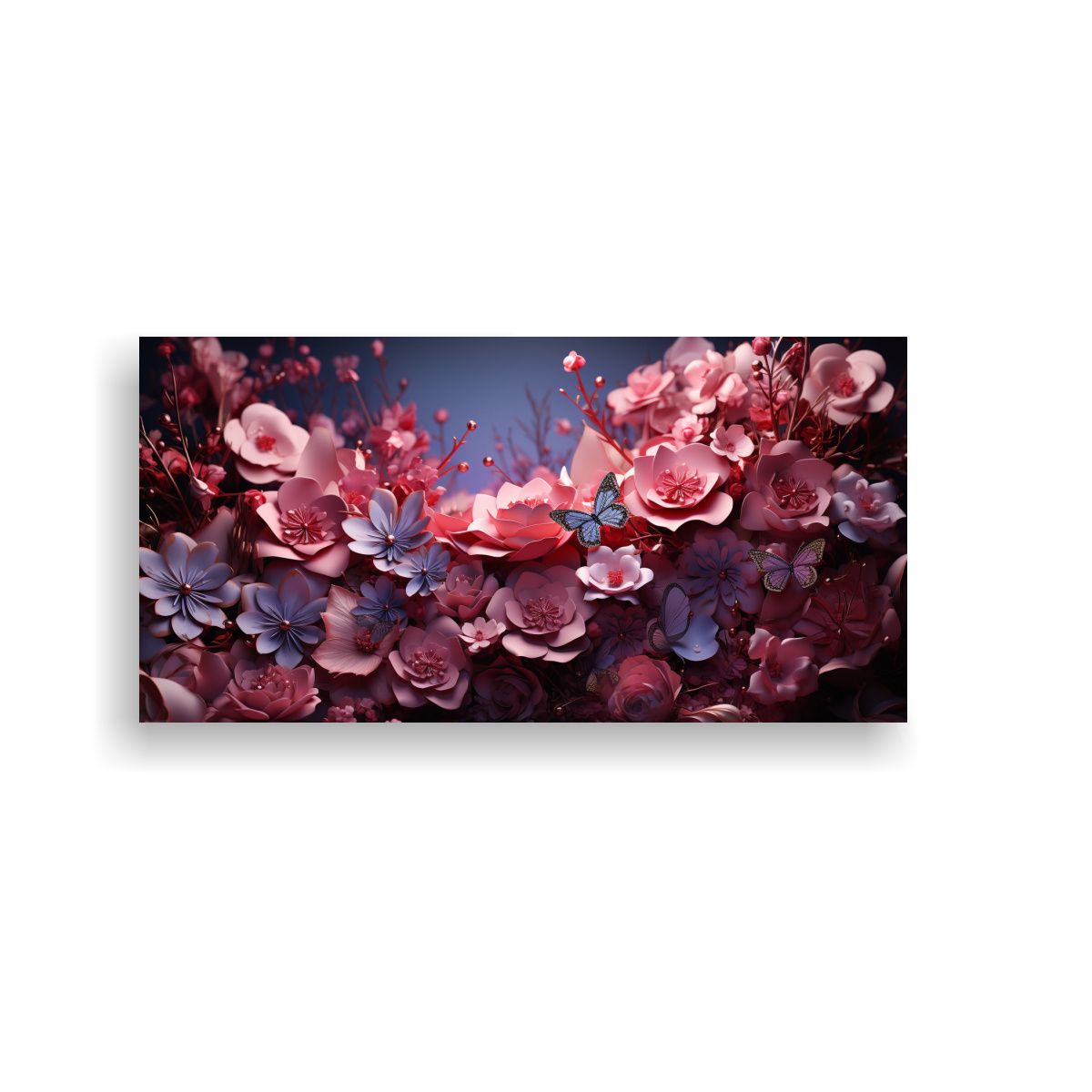 GENERICO - Cuadro De Tela Abstracto En Tonos Rosados 60x30 Cm