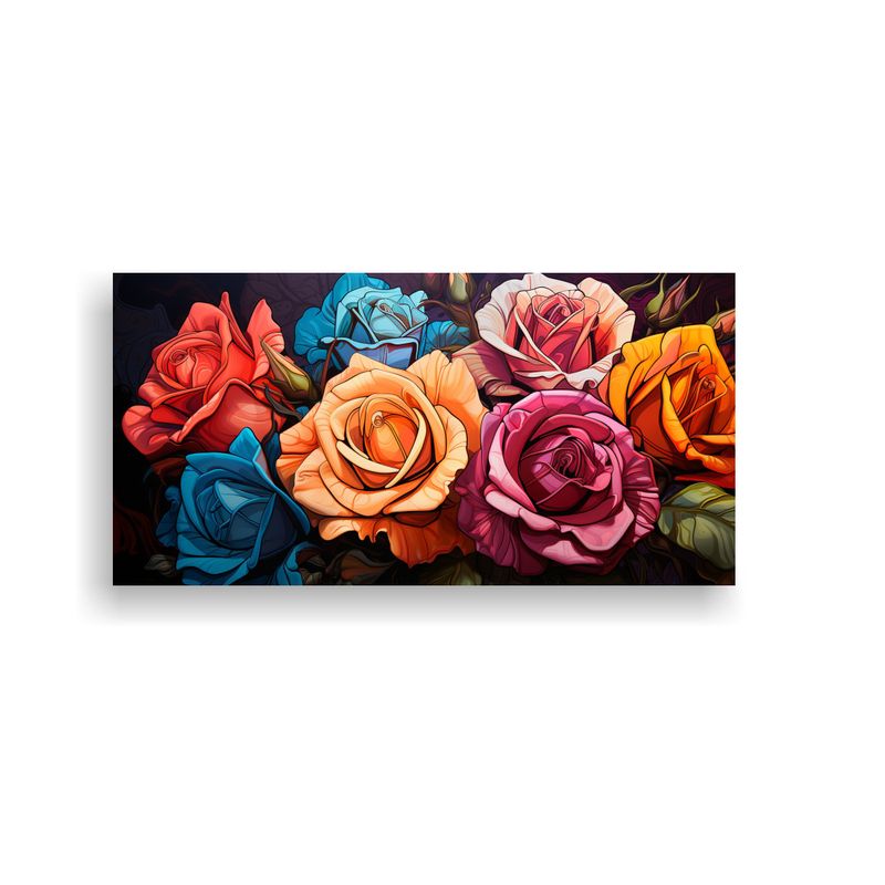 GENERICO - Pintura Decorativa De Flores Pop Art Rosas 60x30 Cm