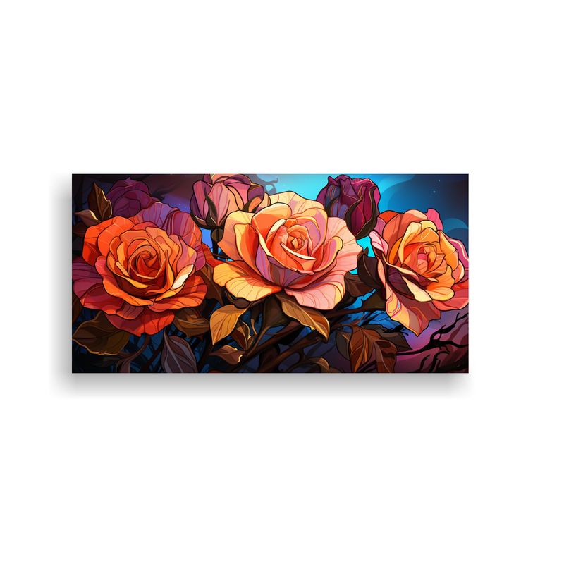 GENERICO - Pinturas Decorativas De Rosas Híbridas De Té 60x30 Cm