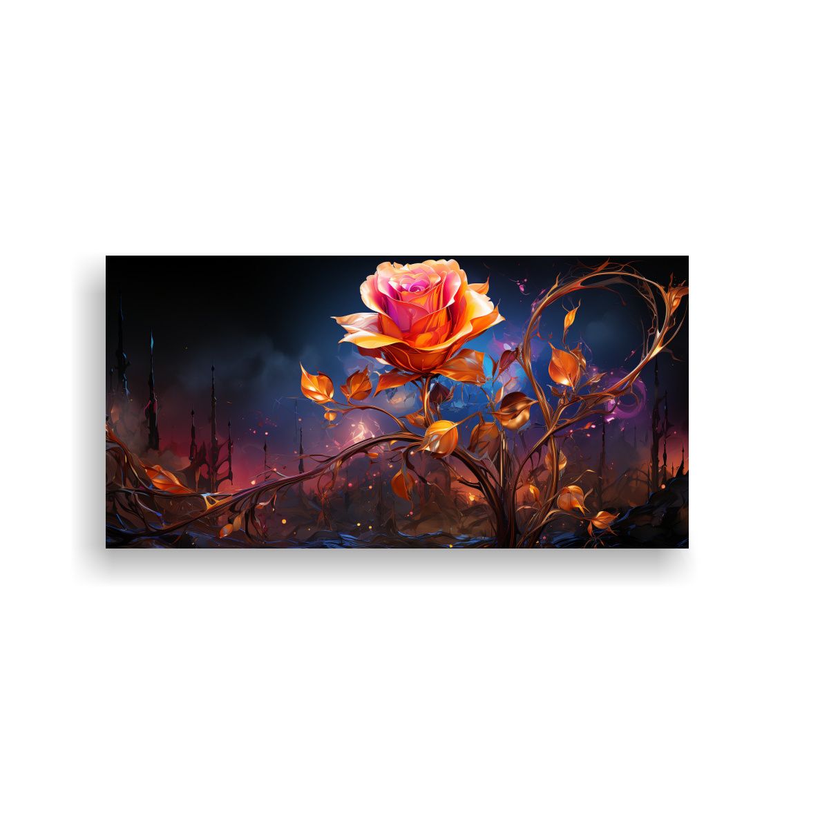 GENERICO - Cuadro Expresión Visión Arte Abstracto De Rosa 80x40 Cm