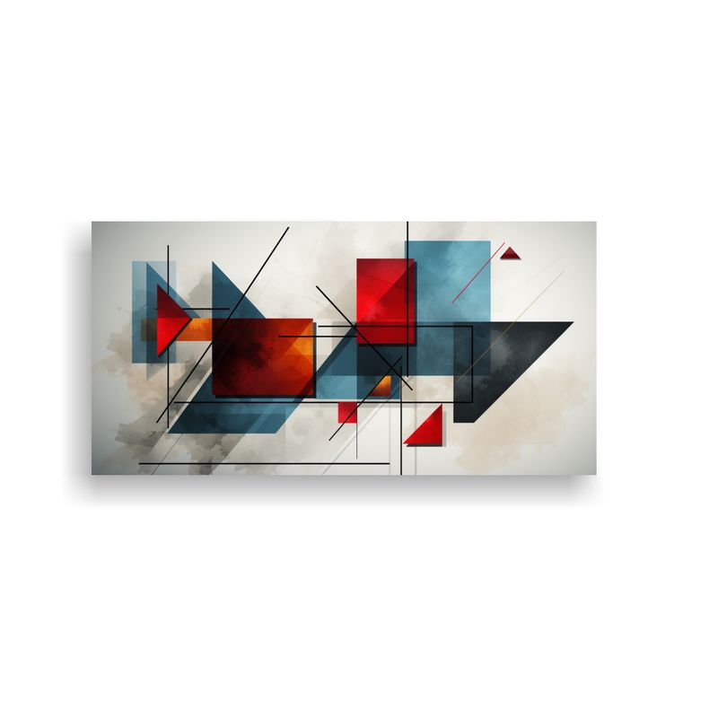 GENERICO - Cuadro Abstracto Triádico De Reflejo Creativo 80x40 Cm