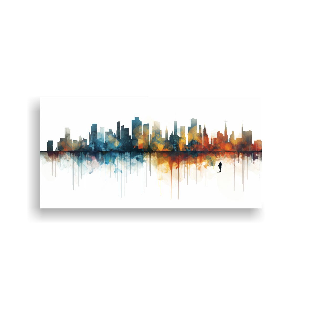 GENERICO - Cuadro Relieve Abstracto De Ciudad En Lienzo Sin 60x30 Cm