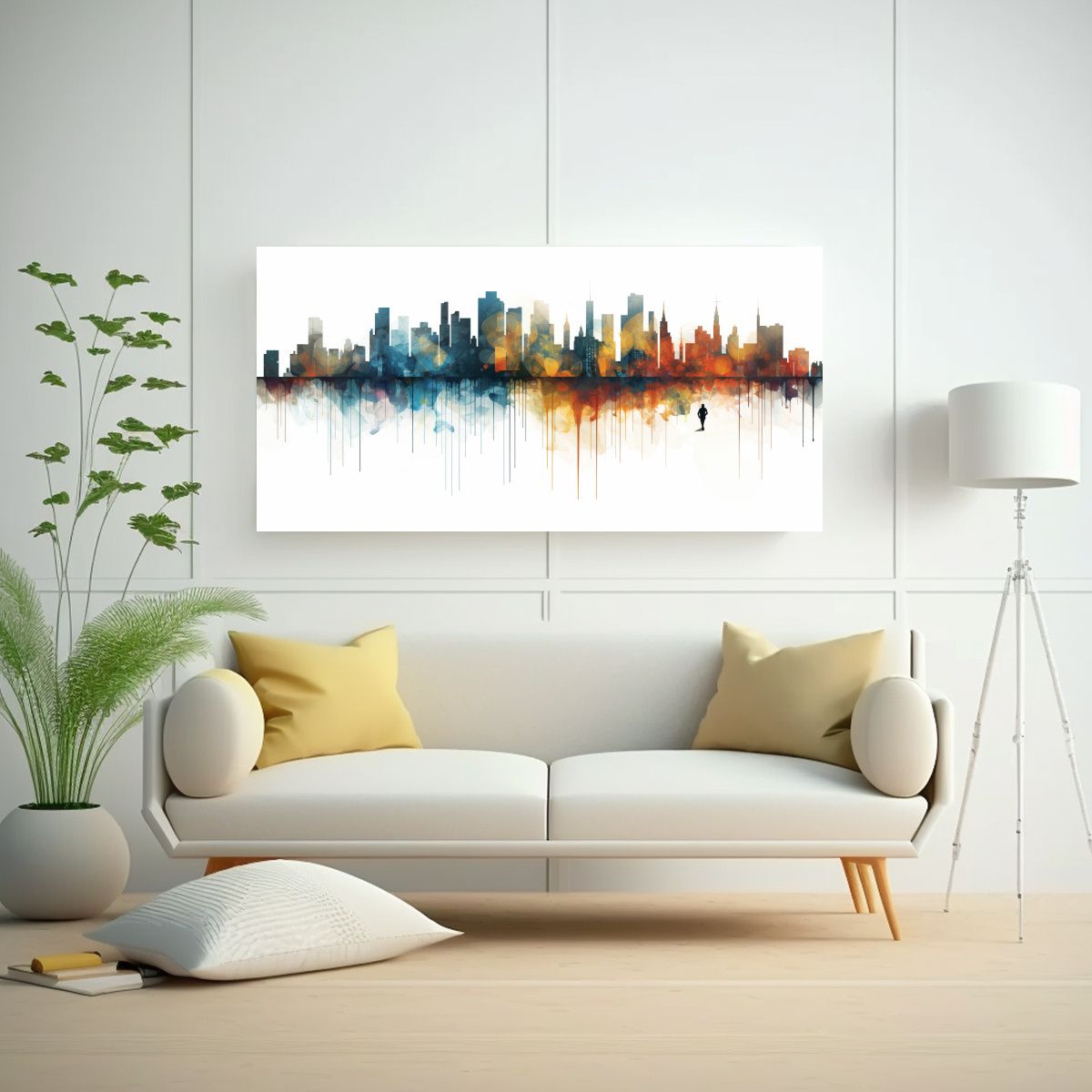 GENERICO - Cuadro Relieve Abstracto De Ciudad En Lienzo Sin 60x30 Cm