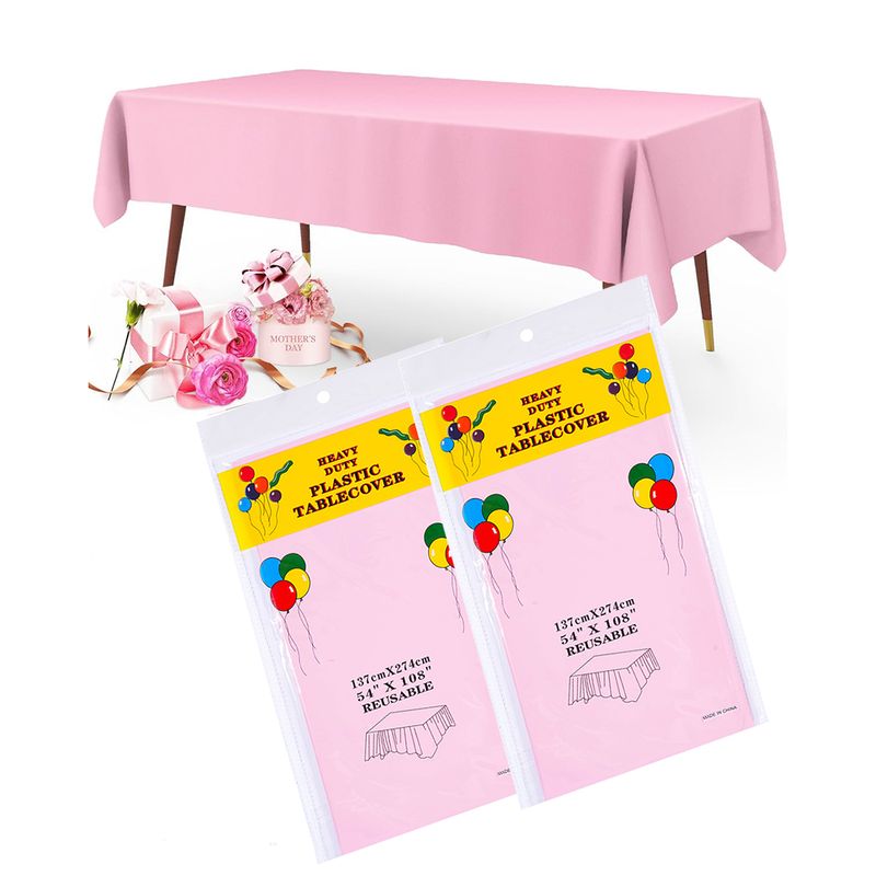 GENERICO - 2pcs 137x274cm Manteles Desechables De Peva-Rosa