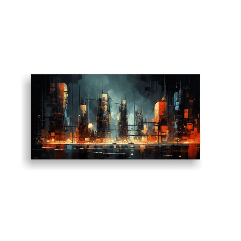 GENERICO - Pintura Decorativa De Ciudad Abstracta Luminosa 60x30 Cm