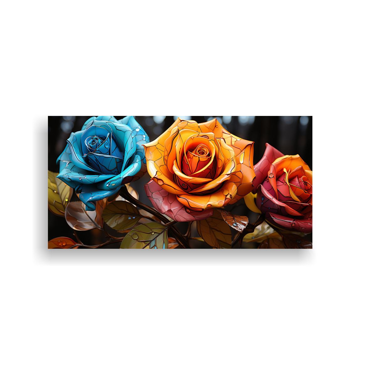 GENERICO - Pinturas Decorativas De Rosas Híbridas Del Té 60x30 Cm