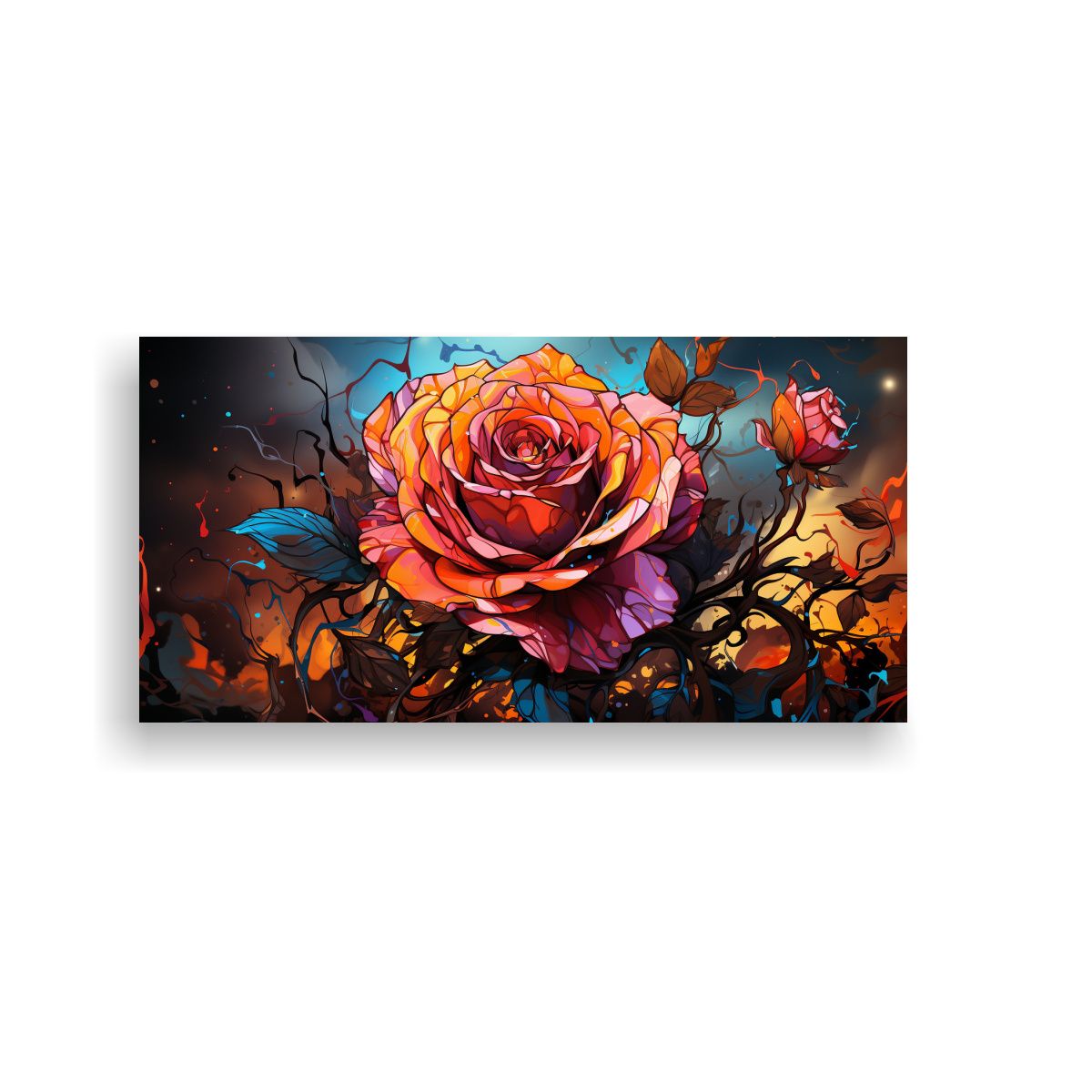 GENERICO - Cuadro De Abstracción Lineal Estilo Graffiti Con 80x40 Cm