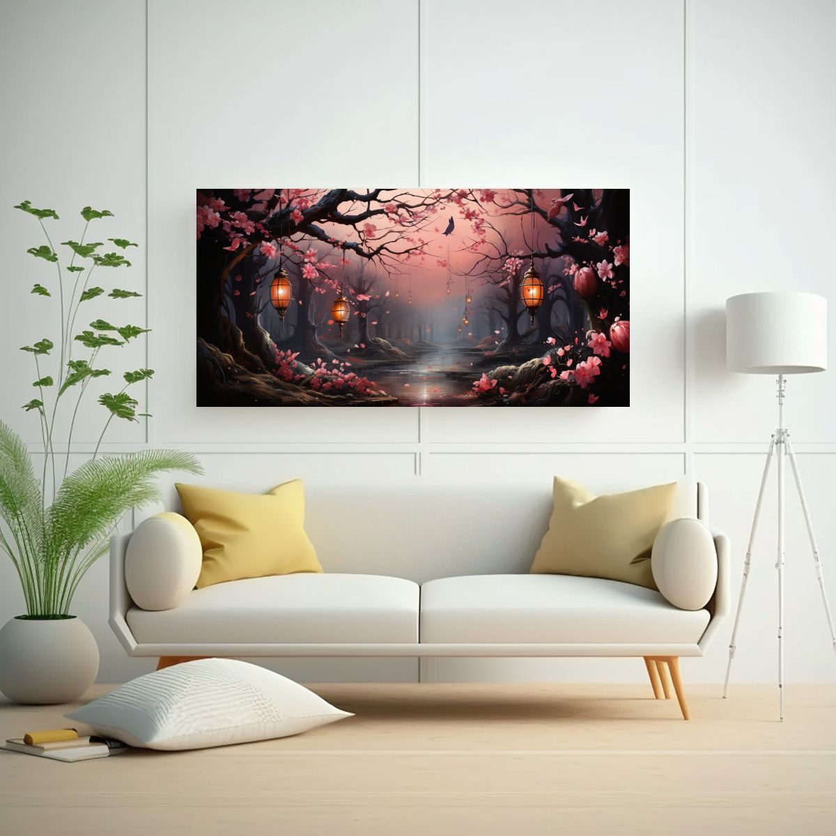 GENERICO - Pintura Decorativa Minimalista De Un Bosque 60x30 Cm