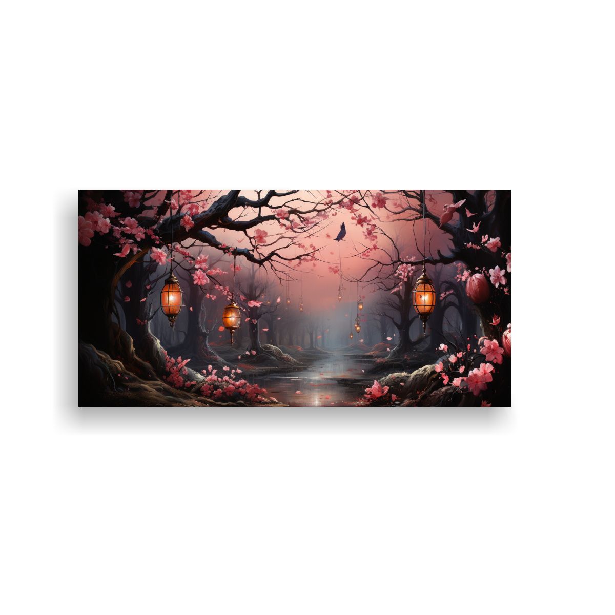 GENERICO - Pintura Decorativa Minimalista De Un Bosque 80x40 Cm