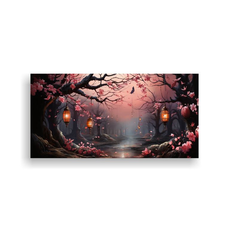 GENERICO - Pintura Decorativa Minimalista De Un Bosque 80x40 Cm