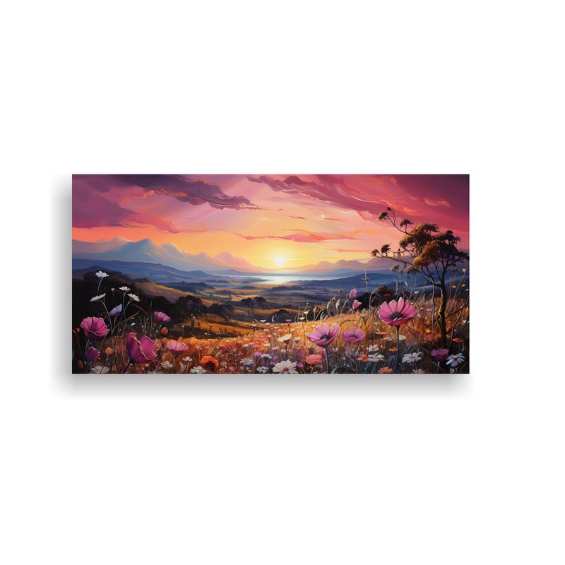 GENERICO - Cuadro Imagen Mágico Atardecer Pintoresco Con 60x30 Cm