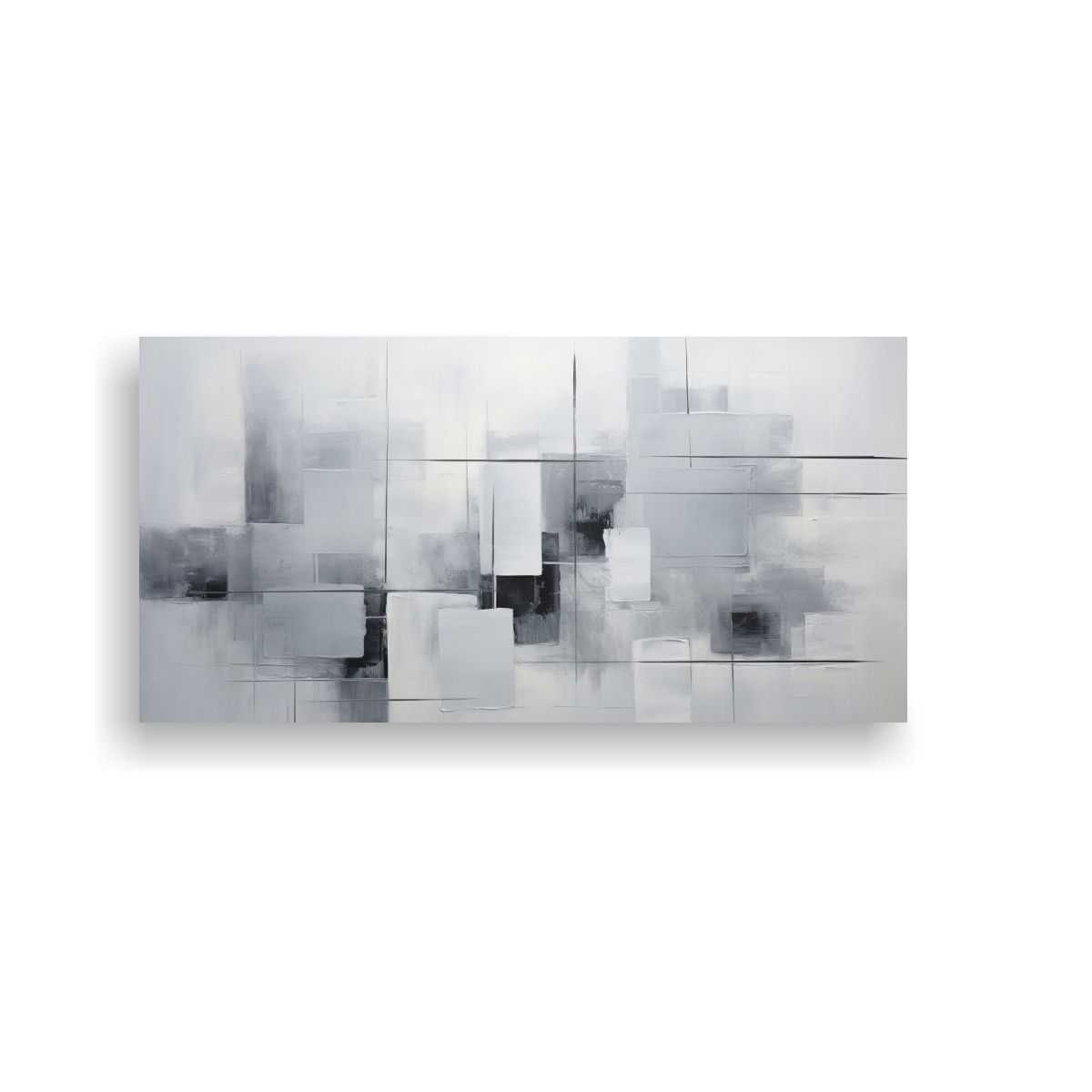 GENERICO - Cuadro Abstracto Movimiento Gris Elegante 80x40 Cm