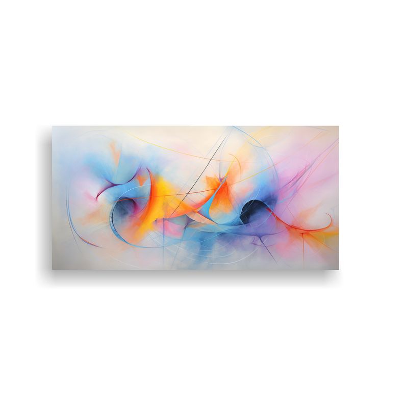 GENERICO - Cuadro Abstracto Tonos Pastel Vanguardia Para 60x30 Cm