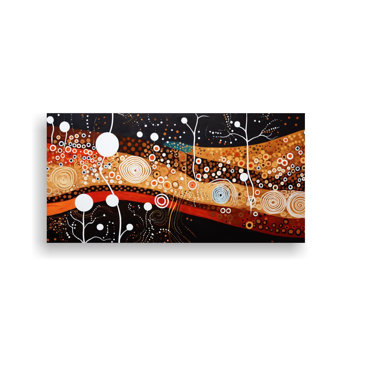 GENERICO - Cuadro Abstracto Inspirado En Arte Aborigen Con 100x50 Cm