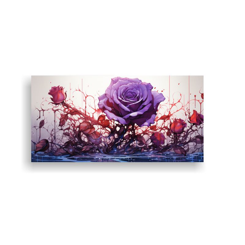 GENERICO - Tela En Bastidor Concepto Mágico Con Rosa 100x50 Cm