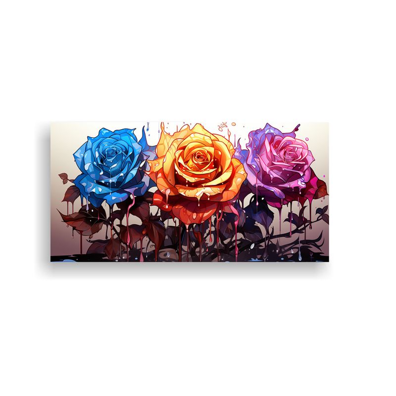 GENERICO - Cuadro Calidos Vitalidad Rosa Coloreada Con 60x30 Cm