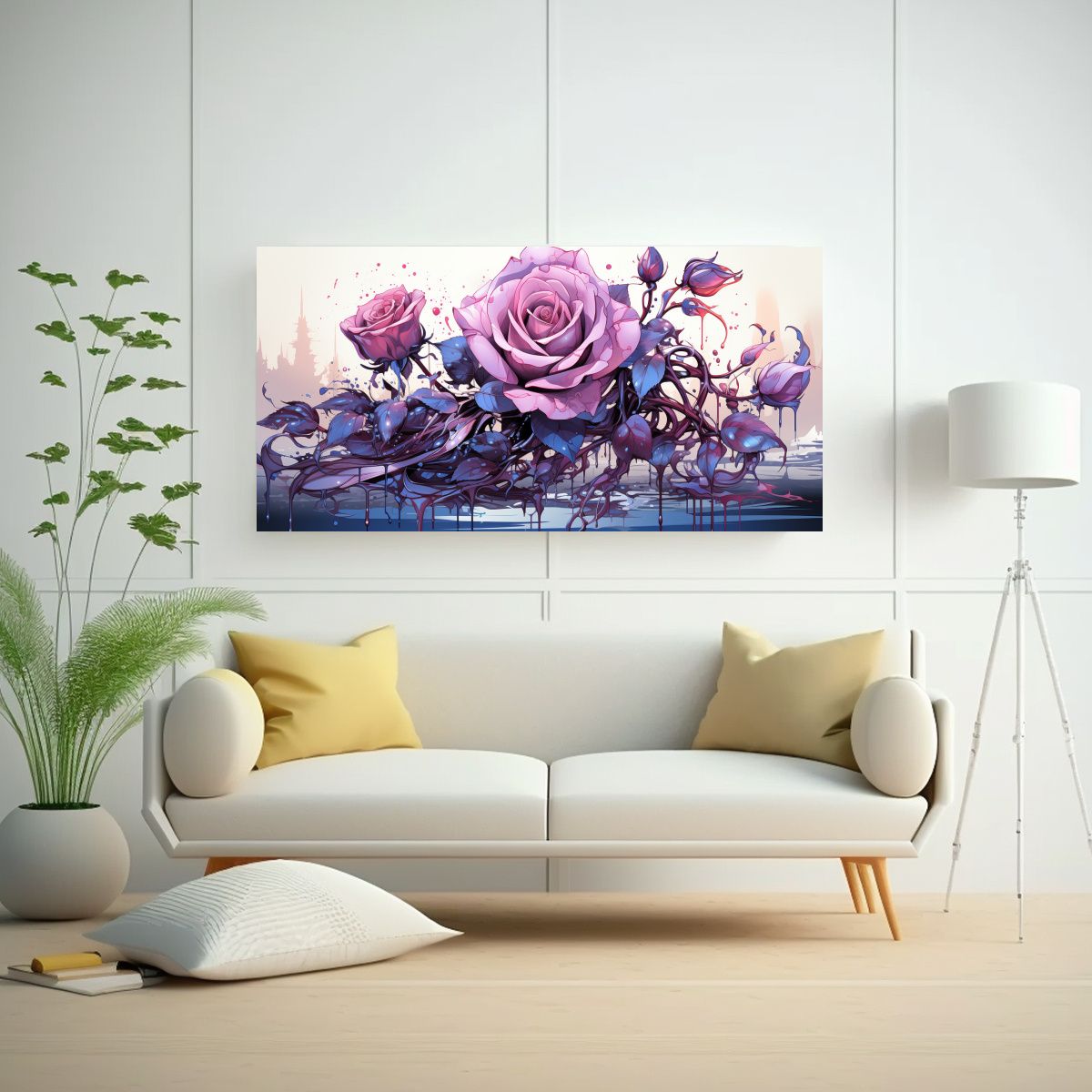 GENERICO - Cuadro Decorativo Moderno Baño Con Imagen De 60x30 Cm