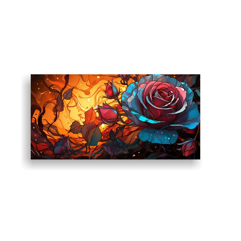 GENERICO - Cuadro Horizontal Simetría Estilo Graffiti Rosa 80x40 Cm