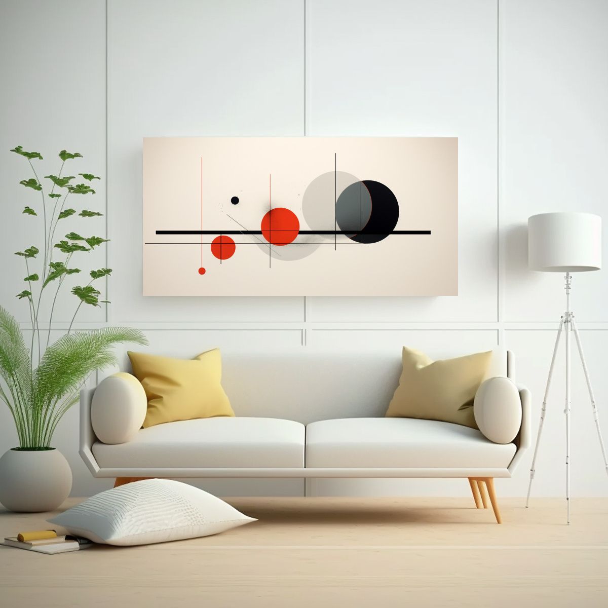 GENERICO - Cuadro Minimalista Juvenil Abstracto En Tonos De 100x50 Cm