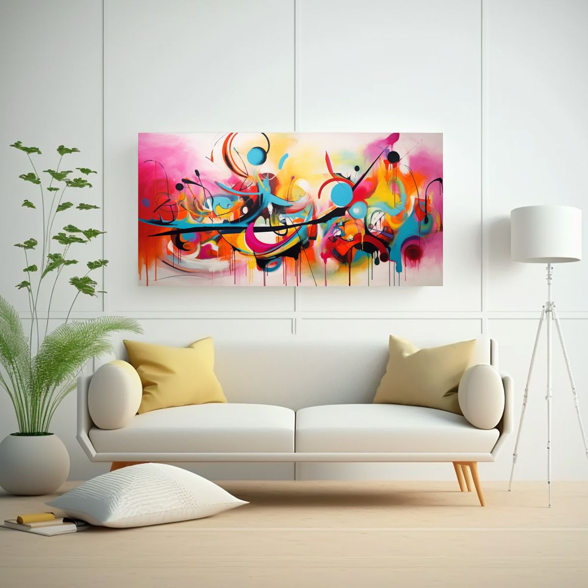 GENERICO - Pintura Abstracta Inspirada En La Viveza De La 100x50 Cm