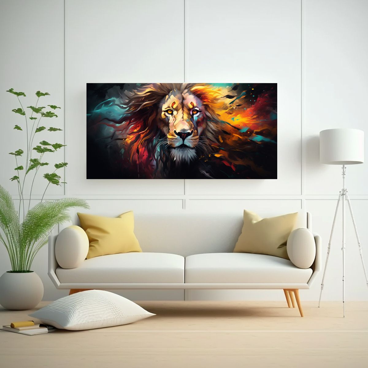 GENERICO - Cuadros Abstractos De Animales Para Decoración 100x50 Cm