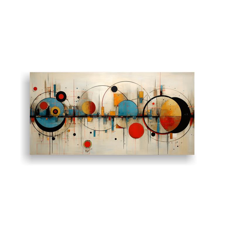 GENERICO - Pinturas Abstractas Con Círculos Efecto Visual 80x40 Cm