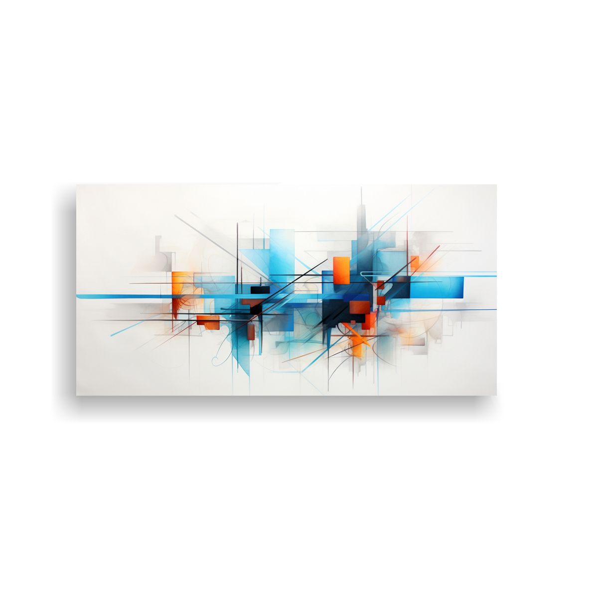 GENERICO - Cuadro Abstracto Enigmático Colores Acuarela 100x50 Cm